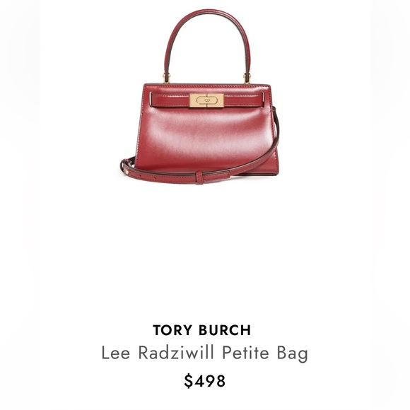 Tory Burch Lee Radziwill Petite Bag Tinto (Burgundy-Dark Red) Bag Gold Accents - Picture 14 of 16